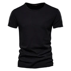 Usegiraffe Men's Crew Neck Slim Fit 100% Cotton Stretch Short Sleeve T-Shirt-8