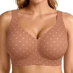 Leopard Print Seamless Wireless Gel Cup Plus Size Comfortable Everyday Bra-9