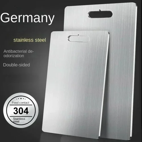 Double-Sided Stainless Steel Kitchen Cutting Board