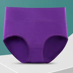 Plus Size High-Waist Tummy Control Women's Cotton Underwear-13