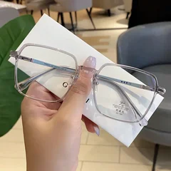 Large Frame Blue Light Blocking Reading Glasses Women's HD Optical Glasses-4