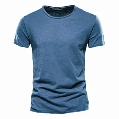 Usegiraffe Men's Crew Neck Slim Fit 100% Cotton Stretch Short Sleeve T-Shirt-20