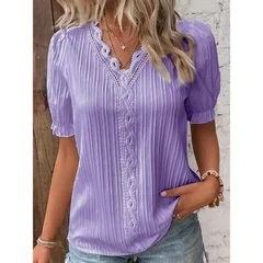 Women's Summer Fashion Cutout Short Sleeve T-Shirt Top-9