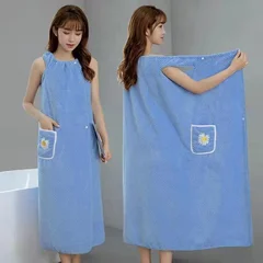Extended Wearable Adult Bath Towel Household Soft Non-Shedding Bathrobe-4