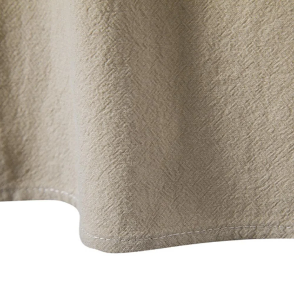 Chemise décontractée homme en lin et coton, manches longues légère, col henley, style plage et hawaïen — Image détaillée du produit 4