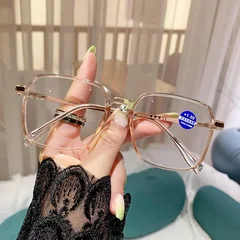 Large Frame Blue Light Blocking Reading Glasses Women's HD Optical Glasses-11