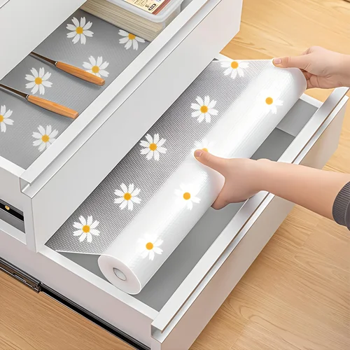 Plastic Floral Non-Slip Waterproof Dust-Proof Moisture-Proof Refrigerator Cabinet Mat Roll