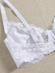 Artdewred Lace Sheer Underwire Floral Plus Size Women's Sexy Bra-3