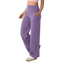 YYFS Women's Fashion Casual Solid Color Printed High Waist Pants Cropped Pants-6