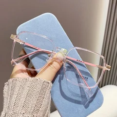 Large Frame Blue Light Blocking Reading Glasses Women's HD Optical Glasses-3