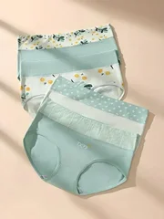 Women's Plus Size Cotton Briefs, 4 Pieces-5