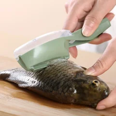 Splash-Proof Fish-Shape Covered Fish Scale Remover Brush for Home Use-3