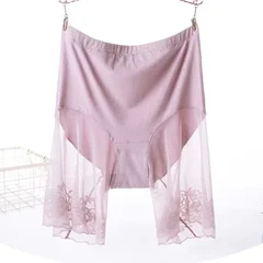 Women's Summer Plus Size 5XL High-Waist Anti-Exposure Safety Shorts Lace Sexy Boxer Briefs-11