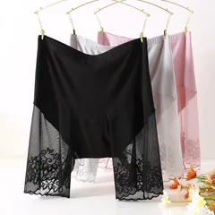 Women's Summer Plus Size 5XL High-Waist Anti-Exposure Safety Shorts Lace Sexy Boxer Briefs-2