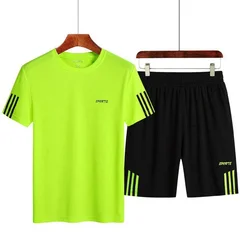 Men's Sports Set Casual Running Fitness Two-Piece Suit-11