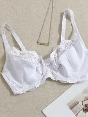 Artdewred Lace Sheer Underwire Floral Plus Size Women's Sexy Bra-1