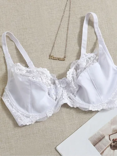 Artdewred Lace Sheer Underwire Floral Plus Size Women's Sexy Bra