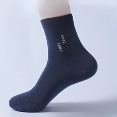 Men's spring and autumn breathable crew socks 5 pairs multi-color-6