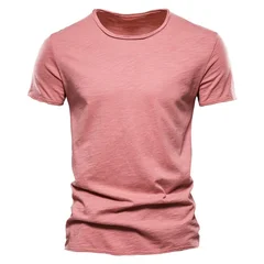 Usegiraffe Men's Crew Neck Slim Fit 100% Cotton Stretch Short Sleeve T-Shirt-12
