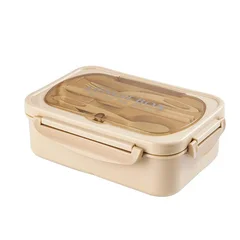 Square Compartment Microwaveable Bento Box with Utensils Leak-Proof Food Container-7