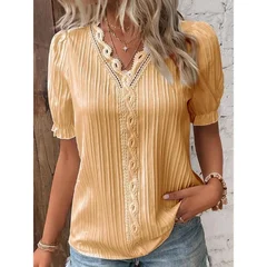 Women's Summer Fashion Cutout Short Sleeve T-Shirt Top-8