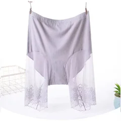 Women's Summer Plus Size 5XL High-Waist Anti-Exposure Safety Shorts Lace Sexy Boxer Briefs-10