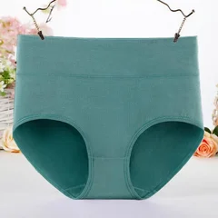 Plus Size High-Waist Tummy Control Women's Cotton Underwear-12