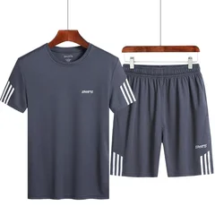 Men's Sports Set Casual Running Fitness Two-Piece Suit-4