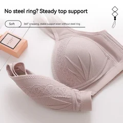 Plus Size Wire-Free Front-Closure Nursing Bra-4