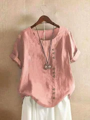Women's Pure Cotton Solid Color Button Shirt for Spring and Autumn-12