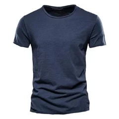 Usegiraffe Men's Crew Neck Slim Fit 100% Cotton Stretch Short Sleeve T-Shirt-9