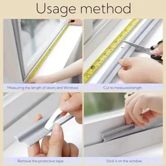 Bande d'étanchéité adhésive pour portes et fenêtres, coupe-vent, anti-poussière, anti-pluie et insonorisante-3