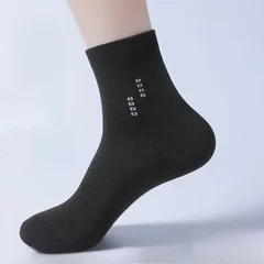 Men's spring and autumn breathable crew socks 5 pairs multi-color-4