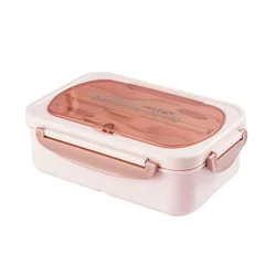 Square Compartment Microwaveable Bento Box with Utensils Leak-Proof Food Container-9