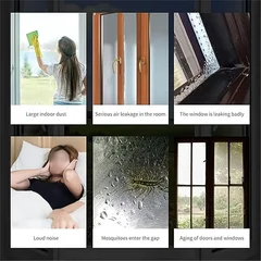 Bande d'étanchéité adhésive pour portes et fenêtres, coupe-vent, anti-poussière, anti-pluie et insonorisante-10