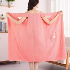Extended Wearable Adult Bath Towel Household Soft Non-Shedding Bathrobe-2