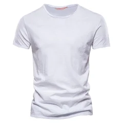 Usegiraffe Men's Crew Neck Slim Fit 100% Cotton Stretch Short Sleeve T-Shirt-16