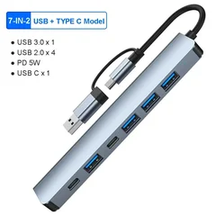 8-in-1 USB-C Hub with SD/TF & 3.5mm Audio, 5Gbps-10
