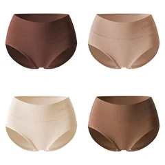Women's Plus Size Cotton High-Waist Briefs, 4 Pieces-3