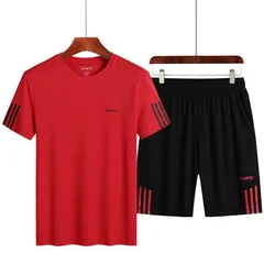 Men's Sports Set Casual Running Fitness Two-Piece Suit-10