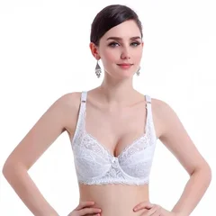 2025 Women's Ultra-Thin Cotton Lace Deep V Push-Up Bra-11