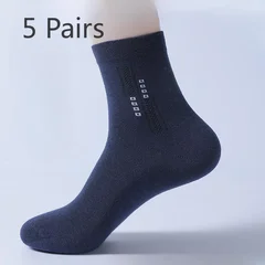 Men's spring and autumn breathable crew socks 5 pairs multi-color-9