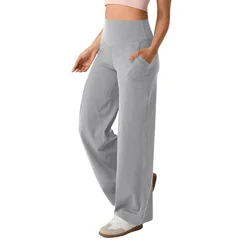 YYFS Women's Fashion Casual Solid Color Printed High Waist Pants Cropped Pants-10
