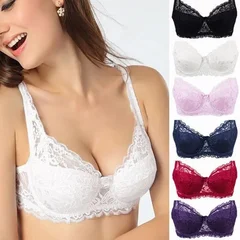 2025 Women's Ultra-Thin Cotton Lace Deep V Push-Up Bra-1