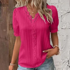 Women's Summer Fashion Cutout Short Sleeve T-Shirt Top-5