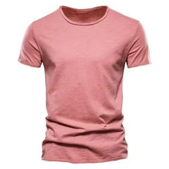 Usegiraffe Men's Crew Neck Slim Fit 100% Cotton Stretch Short Sleeve T-Shirt-18