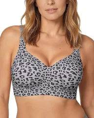 Leopard Print Seamless Wireless Gel Cup Plus Size Comfortable Everyday Bra-25