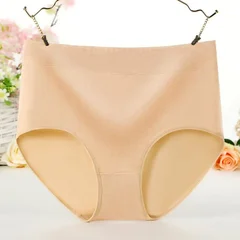 Plus Size High-Waist Tummy Control Women's Cotton Underwear-8