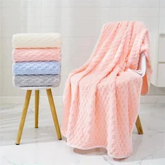 Adult Super Absorbent Microfiber Quick-Dry Soft Thick Coral Fleece Bath Towel-3