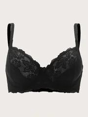 Artdewred Lace Sheer Underwire Floral Plus Size Women's Sexy Bra-5